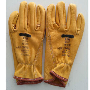Kunz #956 cowhide leather driver-style work gloves heavy duty chore barn
